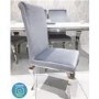 GRADE A1 - Louis Pair of Silver Velvet Dining Chairs with Mirrored Legs- By Vida Living