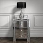 Mariah Crushed Diamond Mirrored Bedside Table in Silver
