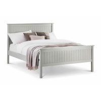 Grey Wooden King Size Bed Frame with Footboard - Maine - Julian Bowen Grey Wooden King Size Bed Frame with Footboard - Maine - Julian Bowen