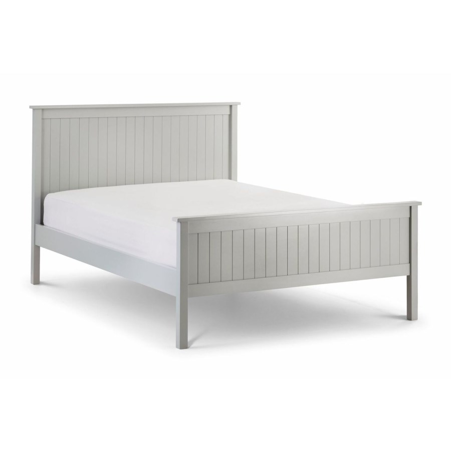 Grey Wooden King Size Bed Frame with Footboard - Maine - Julian Bowen