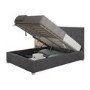 Dark Grey Velvet Double Ottoman Bed - Farringdon - Aspire