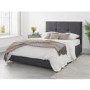 Dark Grey Velvet Double Ottoman Bed - Farringdon - Aspire