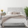 Silver Crushed Velvet Double Ottoman Bed - Angel - Aspire