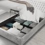 Silver Crushed Velvet Double Ottoman Bed - Angel - Aspire