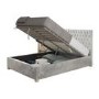 Silver Crushed Velvet Double Ottoman Bed - Angel - Aspire