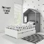 Milo House Bed in Grey & White with Pull Out Storage Drawer
