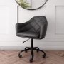 Dark Grey Faux Leather Office Chair with Swivel Base - Marley