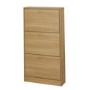 LPD Nova 3 Door Shoe Cabinet in Oak