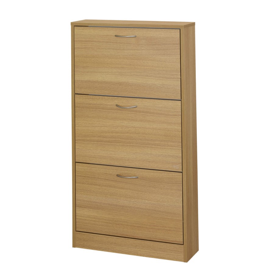 LPD Nova 3 Door Shoe Cabinet in Oak