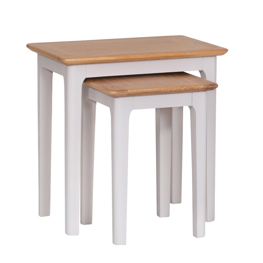 Keswick Nest of 2 Tables in Grey and Oak