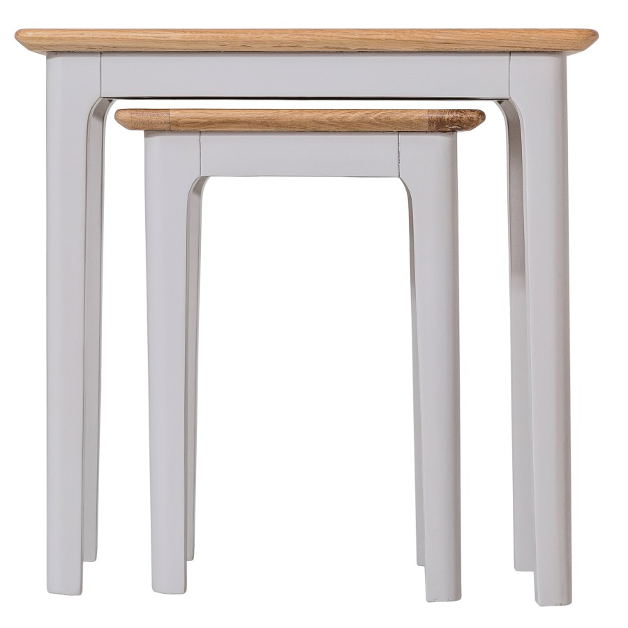 Keswick Nest of 2 Tables in Grey and Oak