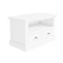 Pure White Solid Wood TV Unit Stand with Storage Drawers