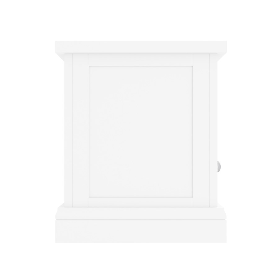 Pure White Solid Wood TV Unit Stand with Storage Drawers
