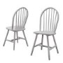 Windsor Dining Chairs in Grey Wood Set of 2 - Rhode Island