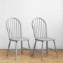 Windsor Dining Chairs in Grey Wood Set of 2 - Rhode Island