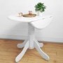 Rhode Island Small Round Drop Leaf Table in White - Seats 4
