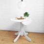 Rhode Island Small Round Drop Leaf Table in White - Seats 4