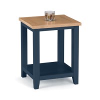 Dark Blue Side Table with Oak Top - Julian Bowen Richmond Dark Blue Side Table with Oak Top - Julian Bowen Richmond