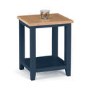 Dark Blue Side Table with Oak Top - Julian Bowen Richmond