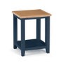 Dark Blue Side Table with Oak Top - Julian Bowen Richmond
