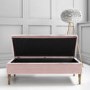 Safina Storage Bench in Baby Pink Velvet with Button Detail