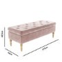 Safina Storage Bench in Baby Pink Velvet with Button Detail