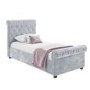 Grey Velvet Upholstered Single Sleigh Bed Frame - Safina