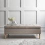 GRADE A1 - Safina Ottoman Storage Bench in Woven Beige Fabric