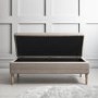 GRADE A1 - Safina Ottoman Storage Bench in Woven Beige Fabric