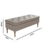 GRADE A1 - Safina Ottoman Storage Bench in Woven Beige Fabric