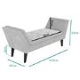 GRADE A1 - Safina Velvet Bench Seat with Stud Detailing in Light Grey
