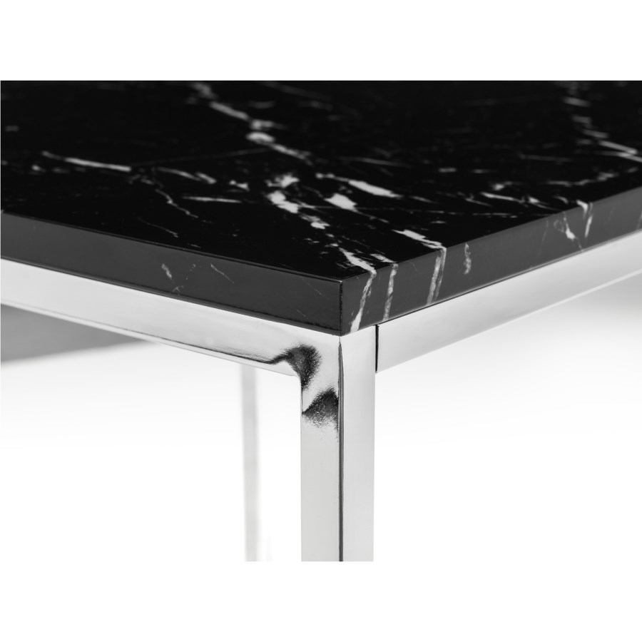 Black Marble & Silver Side Table - Julian Bowen Scala