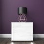 Selena White High Gloss Bedside Table with LED Light