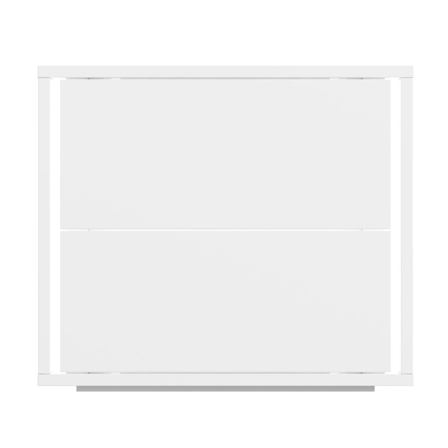 Selena White High Gloss Bedside Table with LED Light