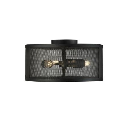 Black Mesh Flush Ceiling Light - Fishnet