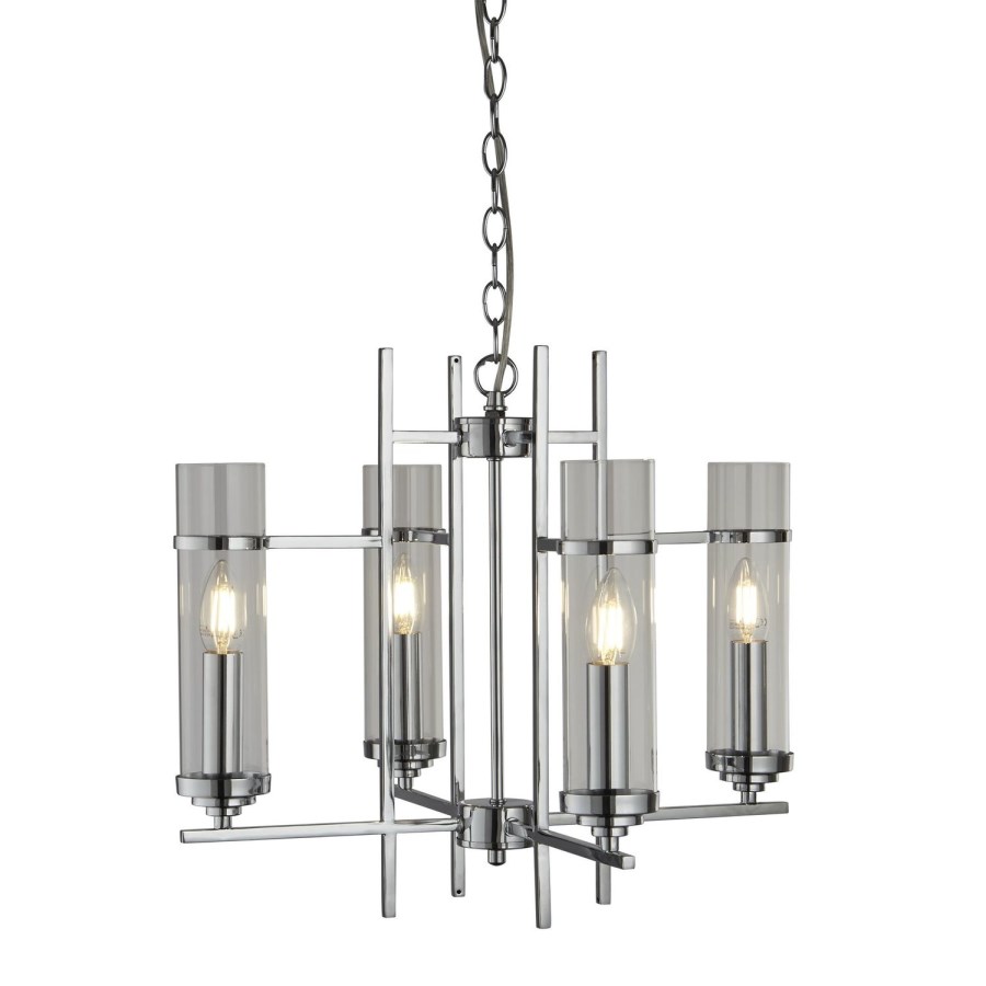 4 Lights Pendant in Chrome - Milco