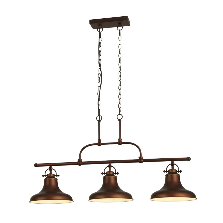 Bar Light in Antique Brown & 3 Shades - Dallas