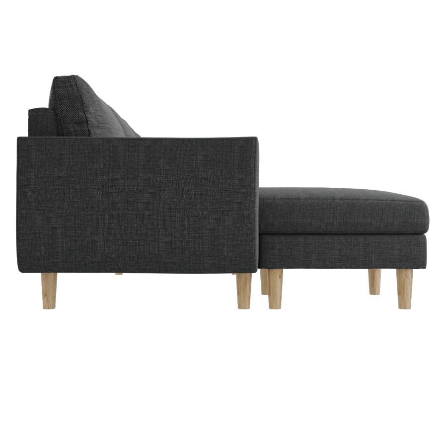 Brooke Dark Grey 3 Seater Corner Sofa - Right/Left Hand Chaise