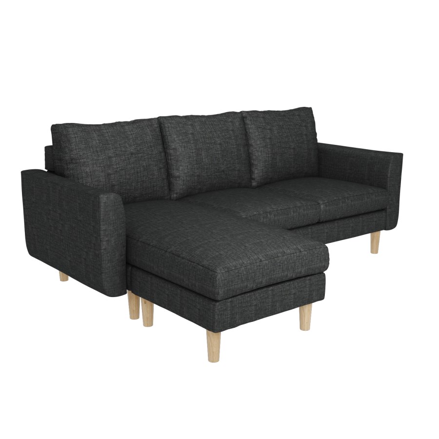 Brooke Dark Grey 3 Seater Corner Sofa - Right/Left Hand Chaise