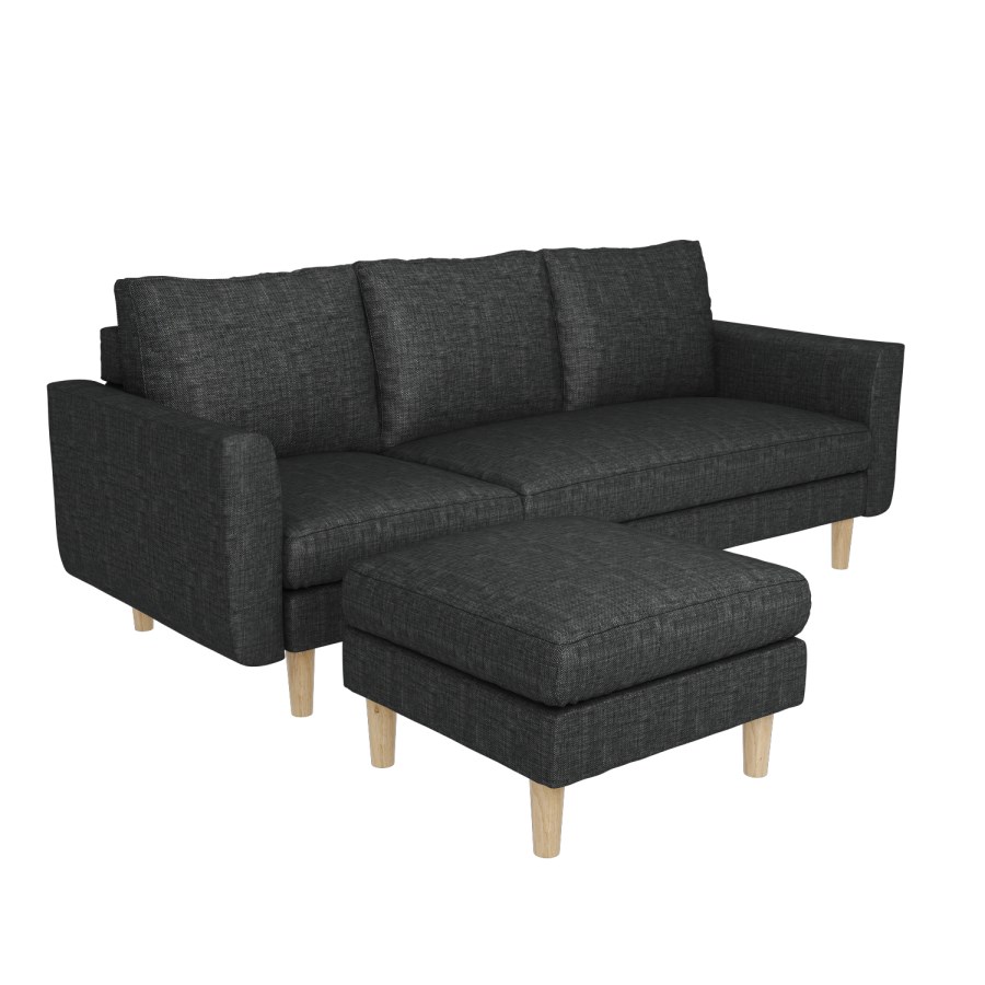Brooke Dark Grey 3 Seater Corner Sofa - Right/Left Hand Chaise