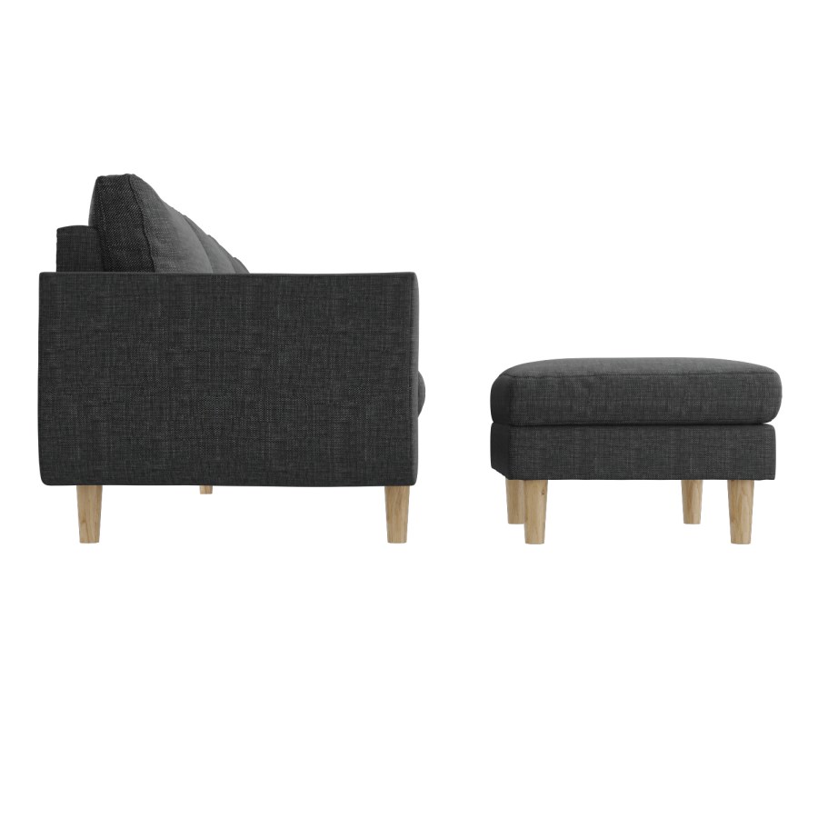 Brooke Dark Grey 3 Seater Corner Sofa - Right/Left Hand Chaise