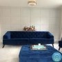 Chesterfield Sofa in Navy Blue Velvet - 3 Seater - Inez