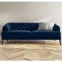 Chesterfield Sofa in Navy Blue Velvet - 3 Seater - Inez