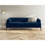Chesterfield Sofa in Navy Blue Velvet - 3 Seater - Inez
