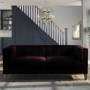Bailey Velvet 3 Seater Sofa in Dark Aubergine