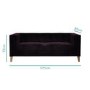 Bailey Velvet 3 Seater Sofa in Dark Aubergine