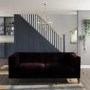 Bailey Velvet 3 Seater Sofa in Dark Aubergine