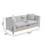 Erin Light Grey Fabric 3 Seater Sofa with Cushions