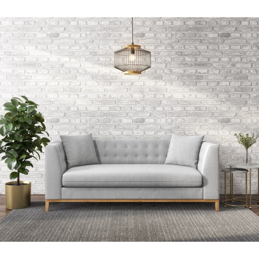 Erin Light Grey Fabric 3 Seater Sofa with Cushions