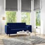 GRADE A2 - Elba Blue Velvet Sofa with Button Detailing & Bolster Cushions - Seats 2